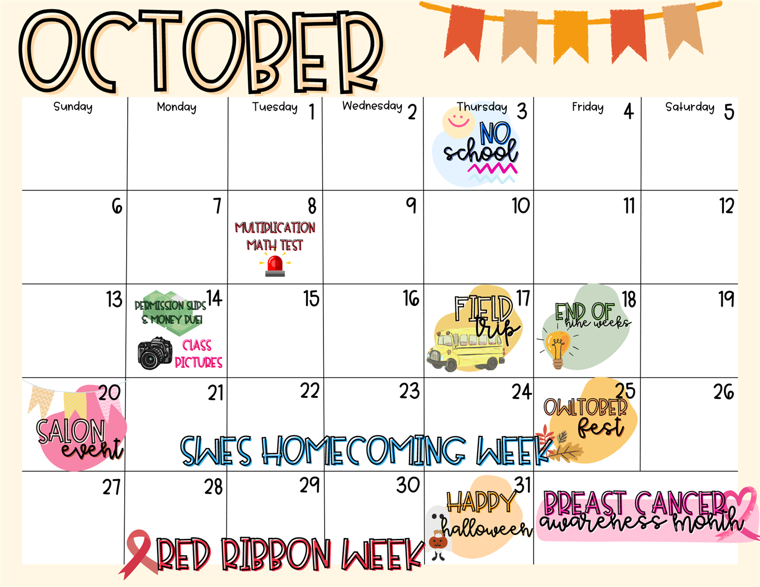 October Calendar